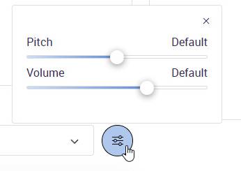 Adjust voice pitch and speed settings